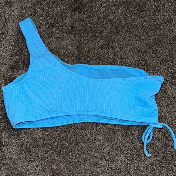 Salt + Cove Blue Ribbed One-Shoulder Bikini - Picture 3 of 5